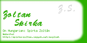 zoltan spirka business card